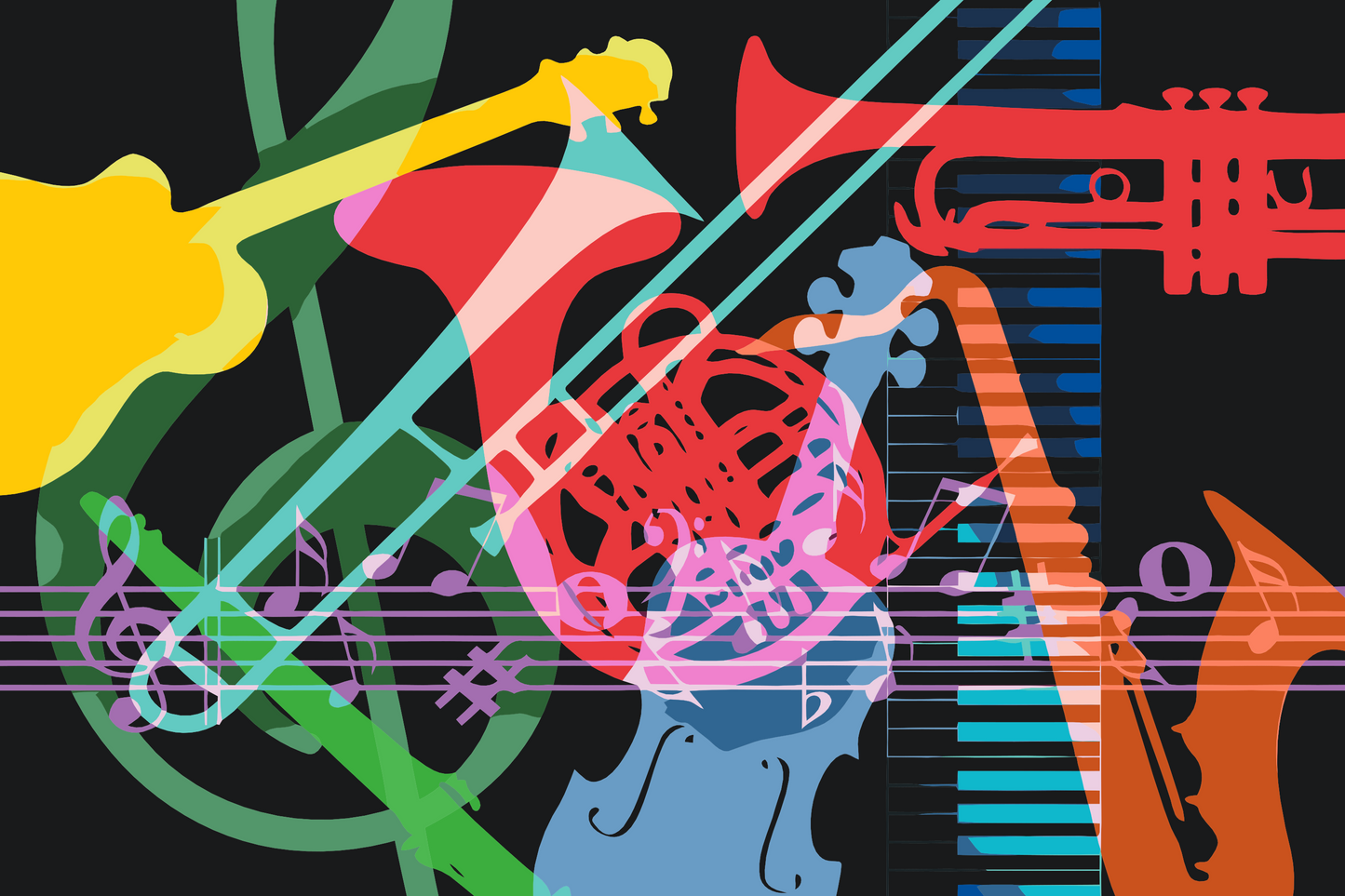 Paint by number - Musikinstrumenter