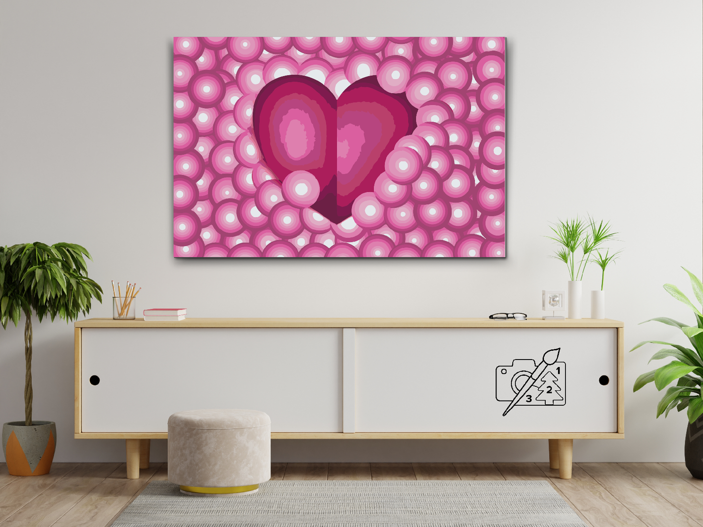 Paint by number - Hjerte i bobler