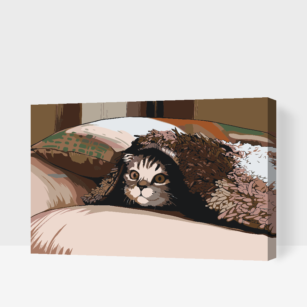 Paint by number - Kitty under puden