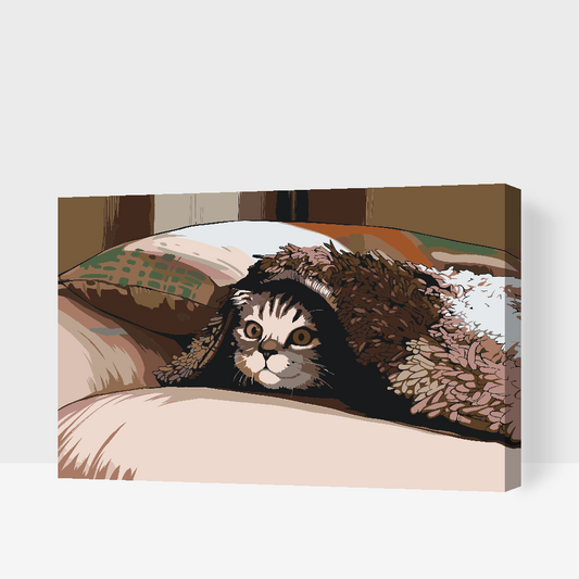 Paint by number - Kitty under puden