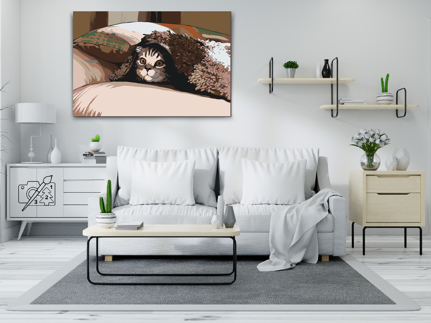 Paint by number - Kitty under puden