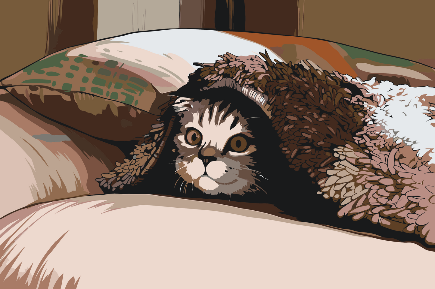 Paint by number - Kitty under puden