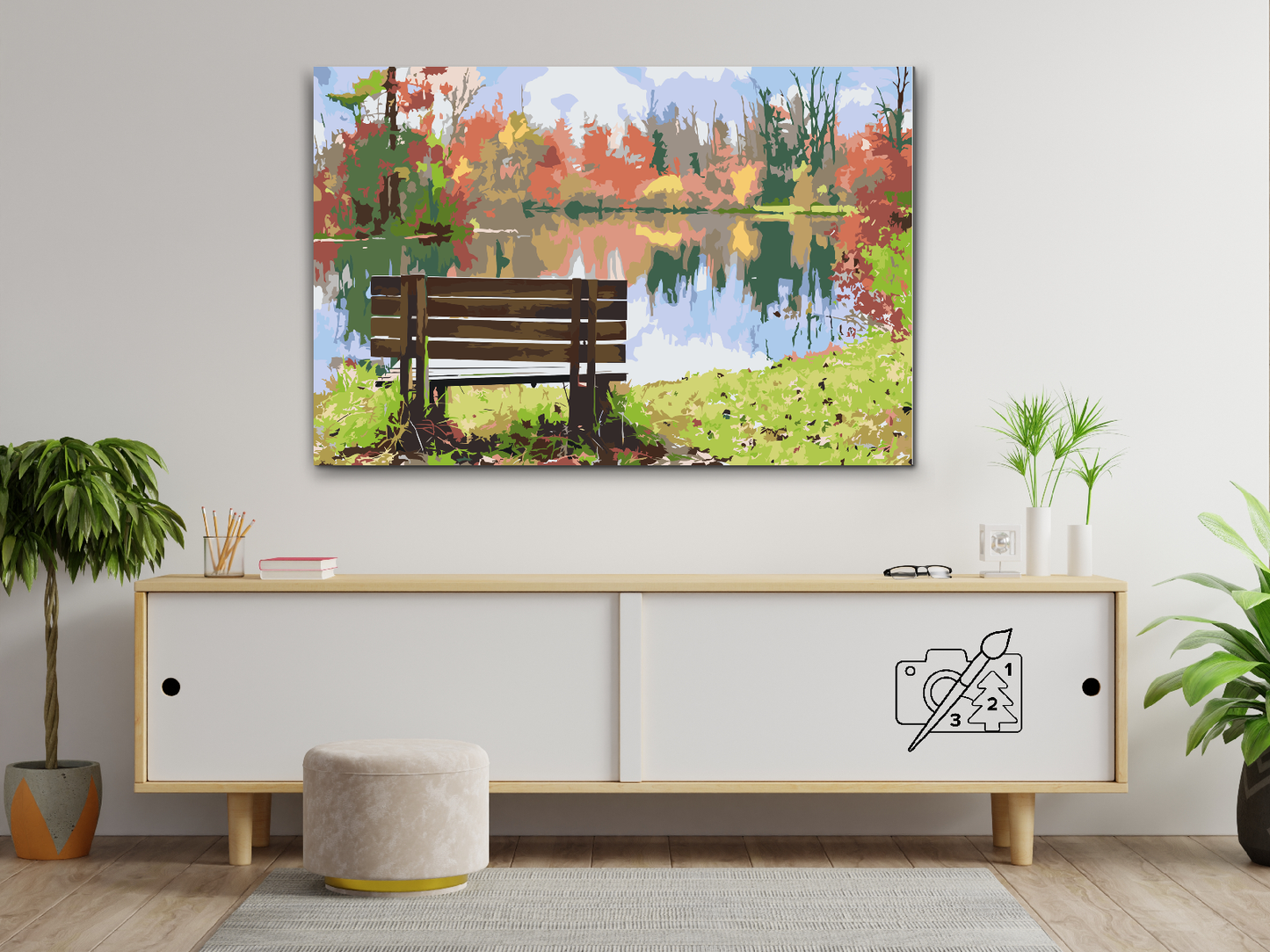 Paint by number - Bænken ved dammen