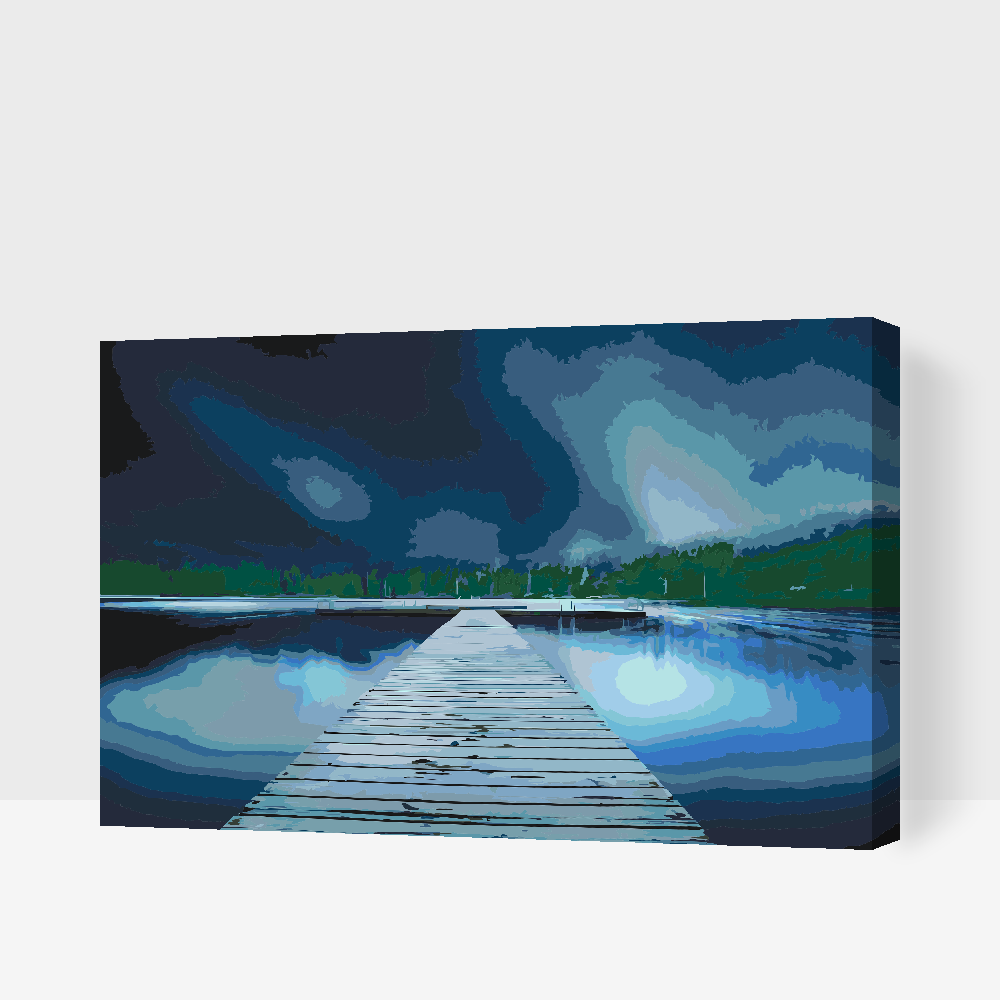 Paint by number - Pier om natten