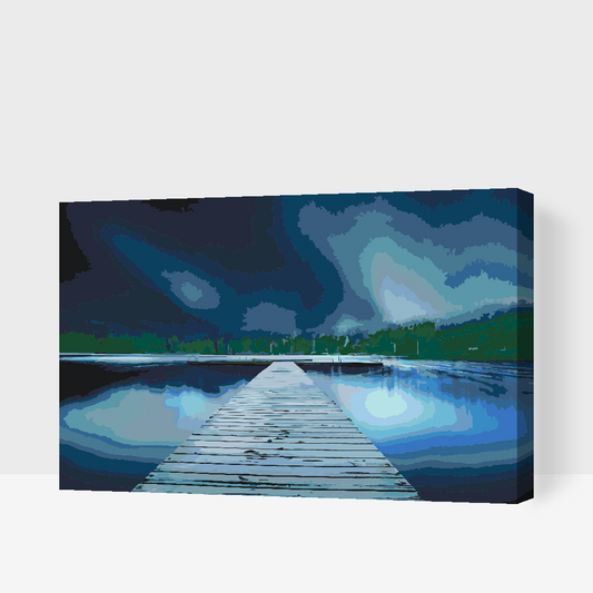 Paint by number - Pier om natten
