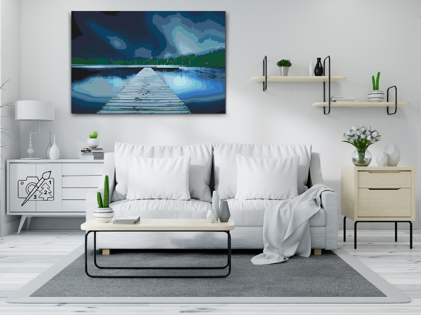 Paint by number - Pier om natten