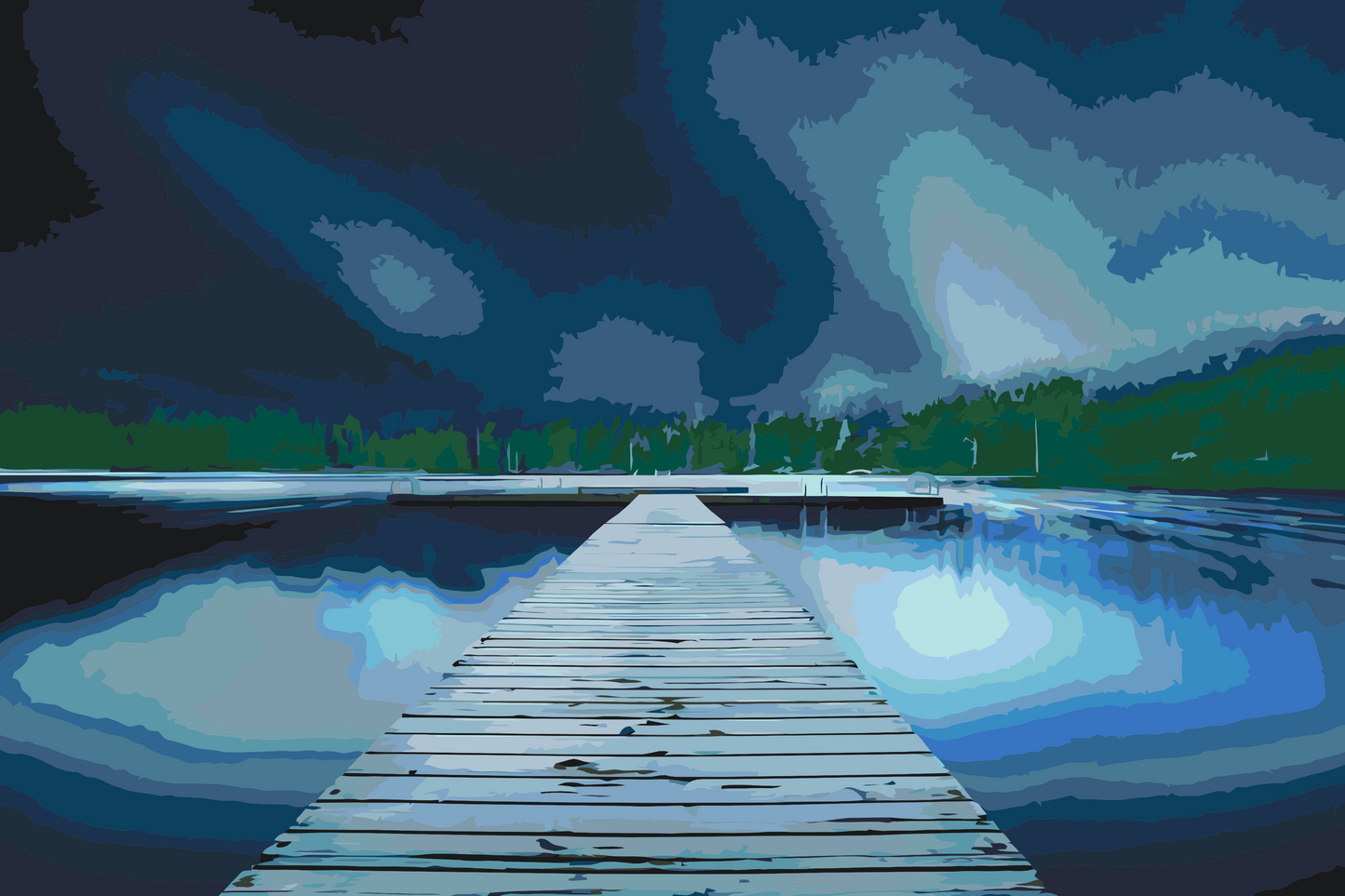 Paint by number - Pier om natten