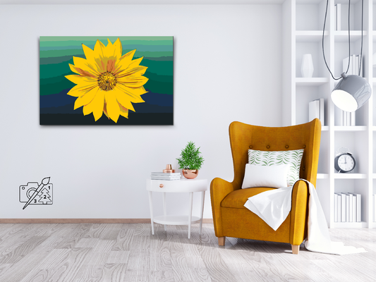 Paint by number - Gul Blomst 1