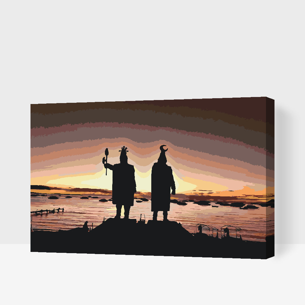 Paint by number - Konge ved solnedgang