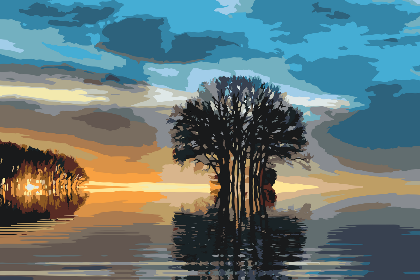 Paint by number - Ensomt Træ 2