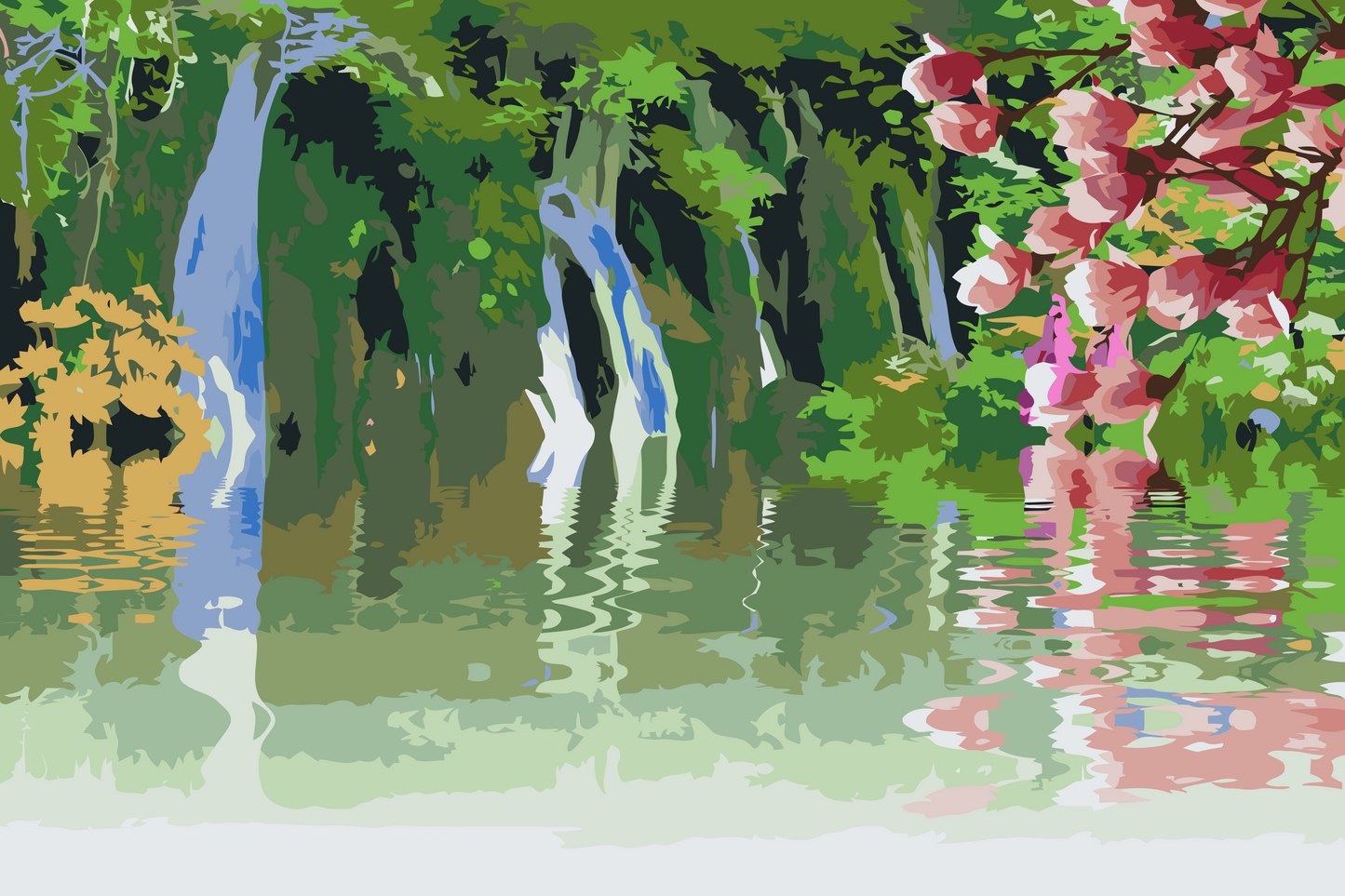 Paint by number - Vandfald i naturen