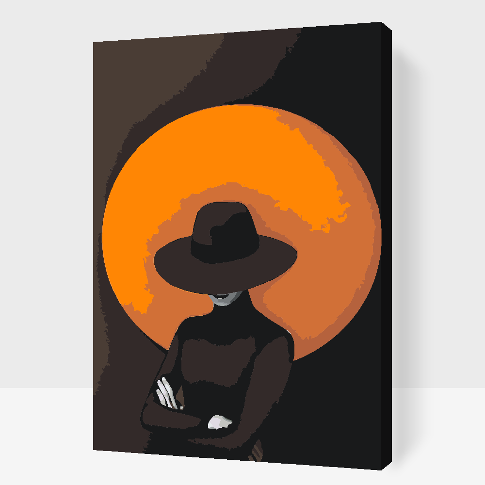 Paint by number - Den mystiske kvinde med hatten