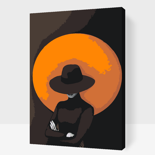 Paint by number - Den mystiske kvinde med hatten