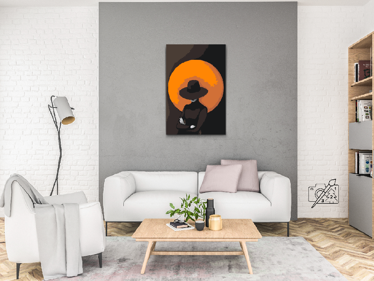 Paint by number - Den mystiske kvinde med hatten