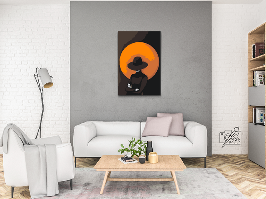 Paint by number - Den mystiske kvinde med hatten