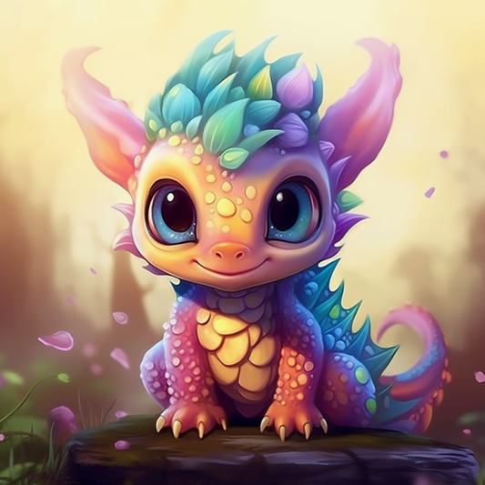 Diamond Painting Farverig Drage