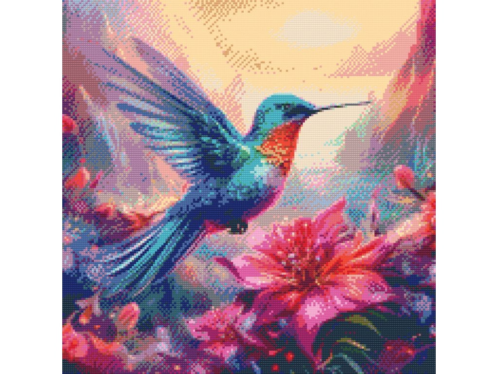 Diamond Paint Farverig Kolibri Kreabutik.dk
