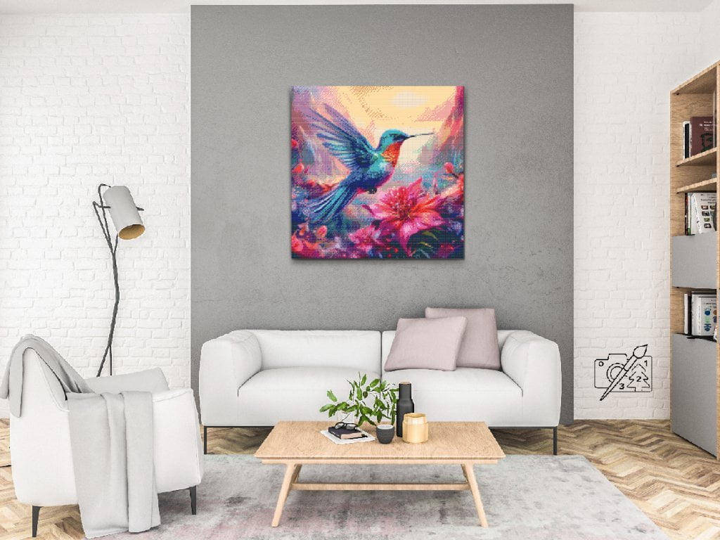 Diamond Paint - Farverig kolibri