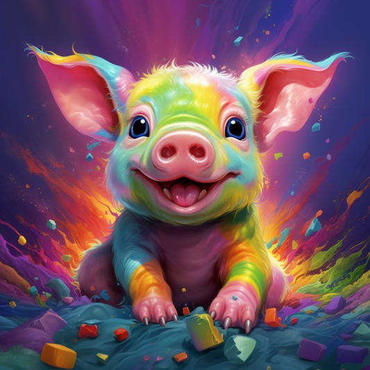 Diamond Painting Kreabutik - Farverig Gris