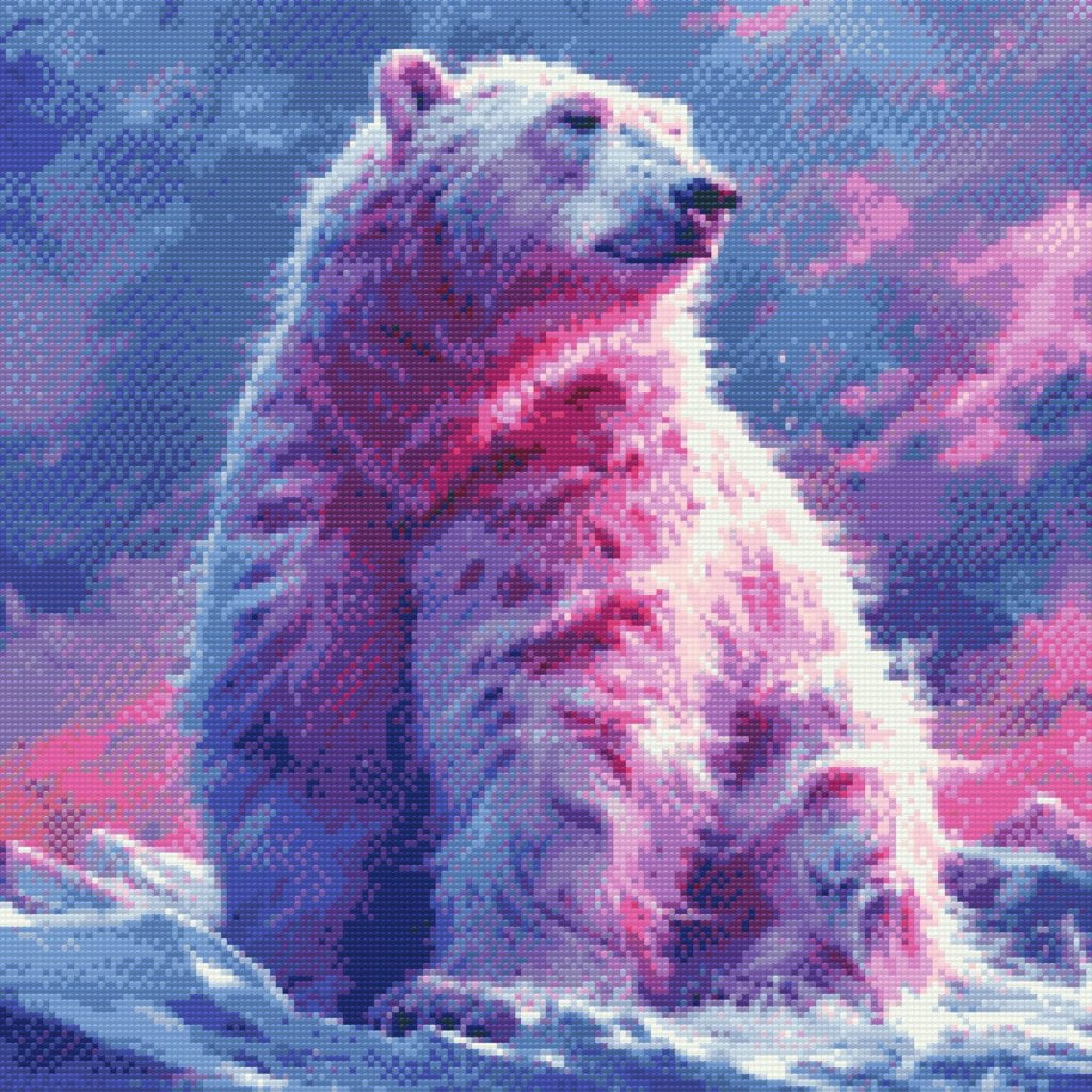 Kreabutik.dk Diamond Painting Farverig Isbjørn Design