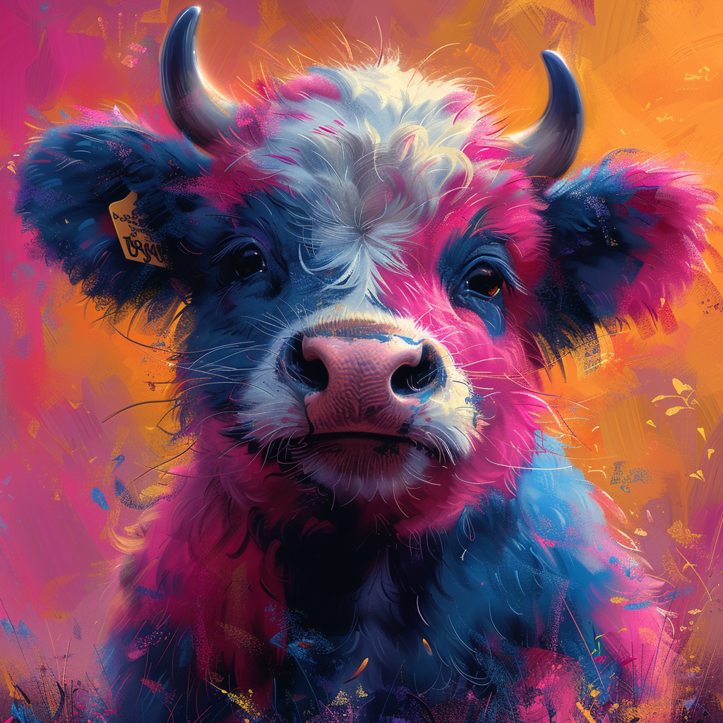 Diamond Painting Farverig Ko