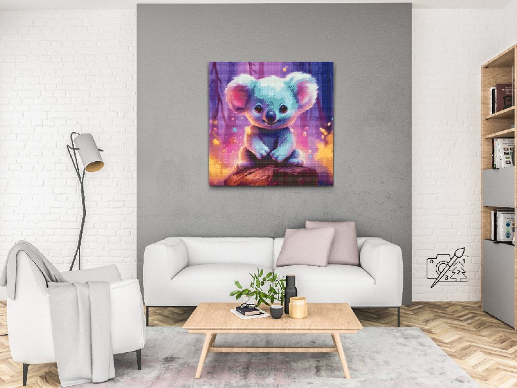 Diamond Painting Farverig Koala lærred i stue