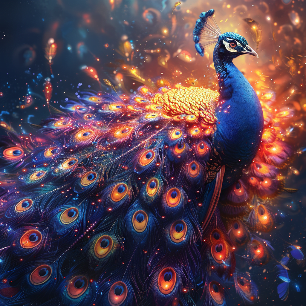 Farverige Dyr Diamond Paint Kreabutik - Påfugl