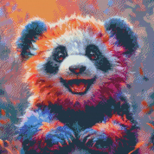 Diamond Painting Farverig Panda Kreabutik