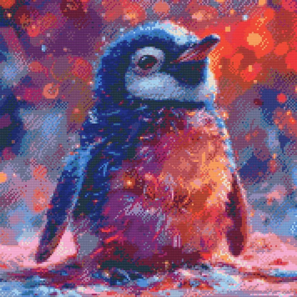 Diamond Paint Kreabutik - Farverig Pingvin