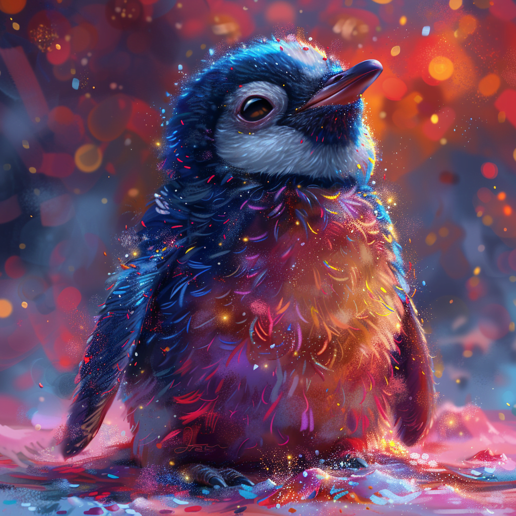 Diamond Paint Kreabutik - Farverig Pingvin Design