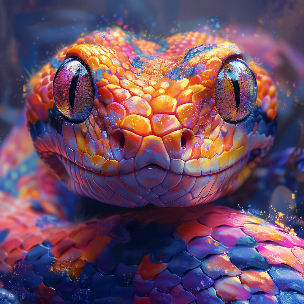 Diamond Painting Kreabutikdk - Farverig slange design