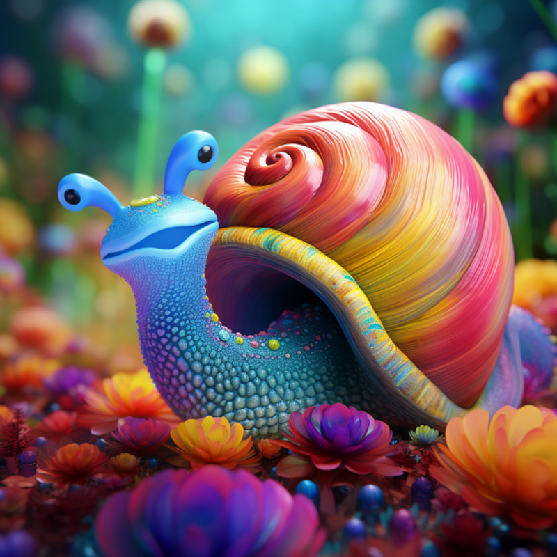 Diamond Painting Kreabutik - farverig snegl