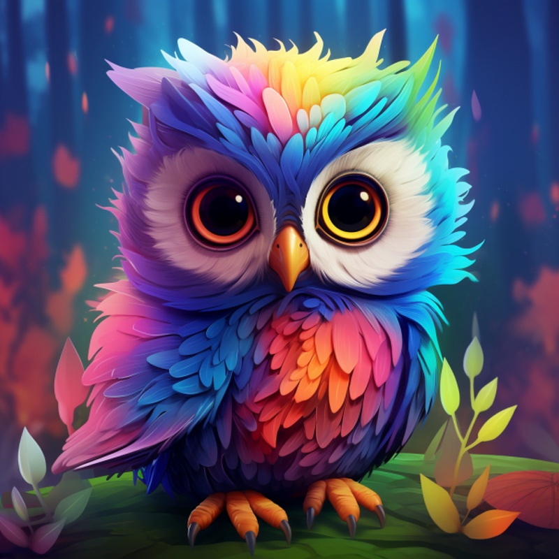 Diramond Painting Farverig Ugle