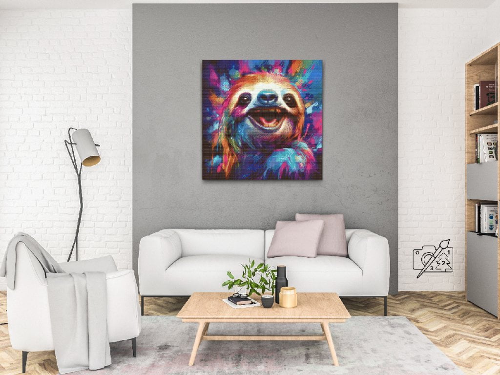 Diamond Painting Farverig Dovendyr - design på lærred i stue