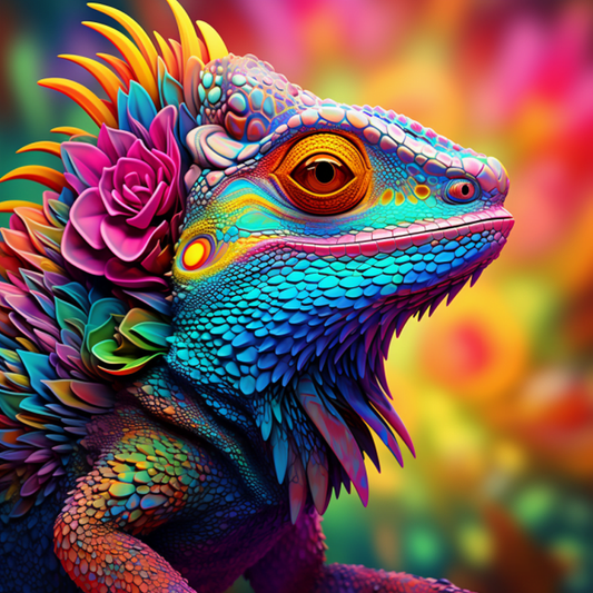 Diamond Painting Farverig Firben