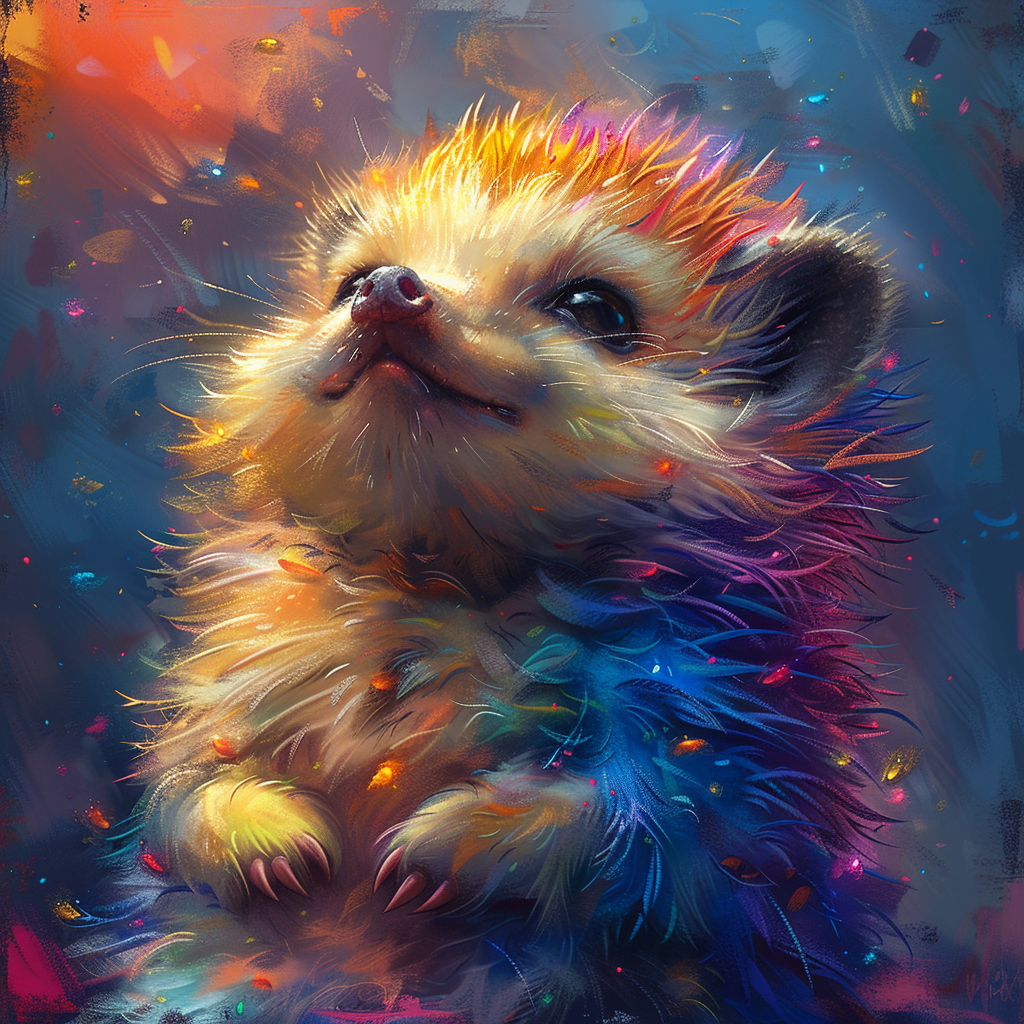 Farverige Dyr Diamond Paint Kreabutik - Pindsvin