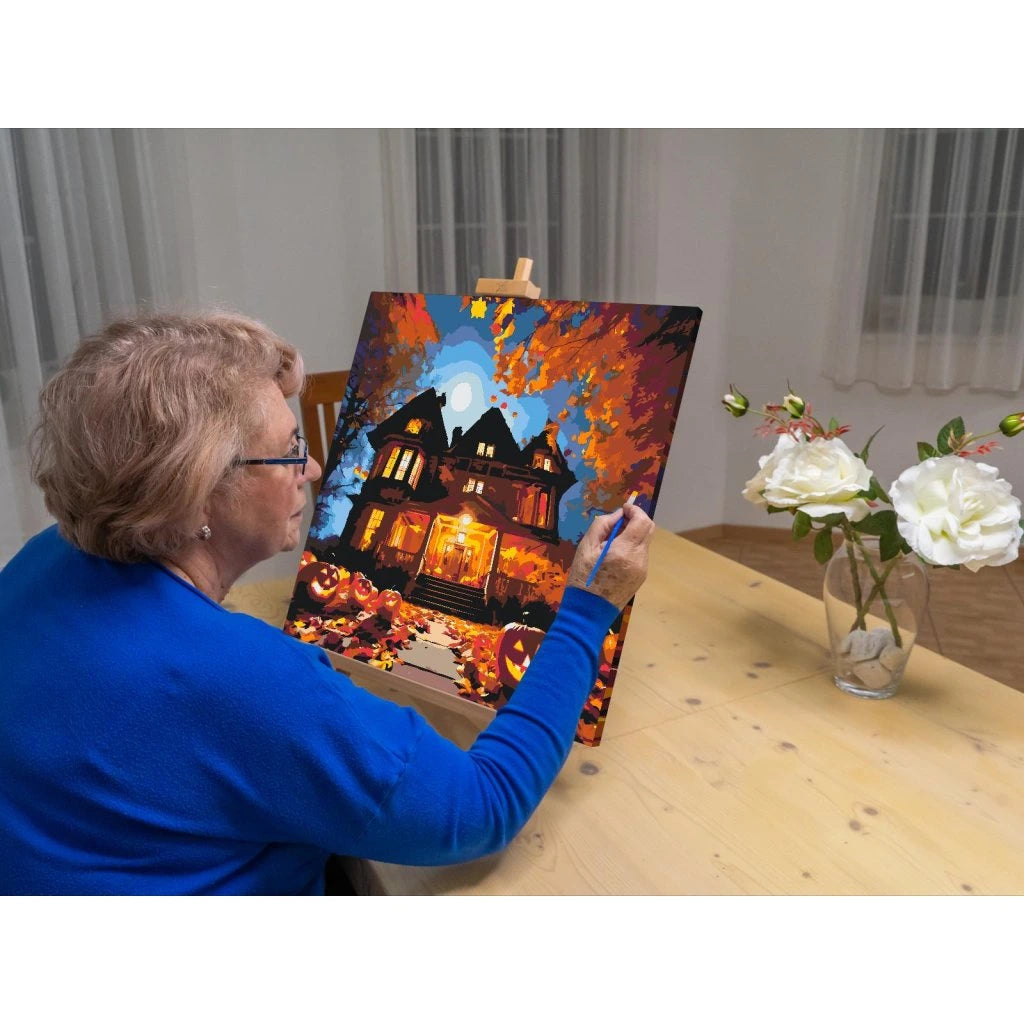 Paint by number - Halloween-huset under fuldmånen