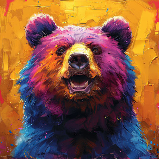 Diamond Painting Kreabutik - Farverige Dyr Serie - Bjørn