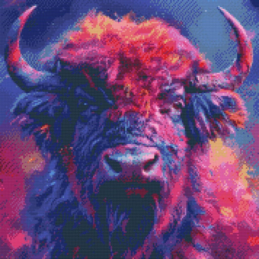 Diamond Painting Farverig Bøffel Kreabutik