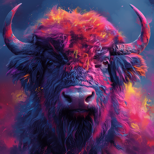 Diamond Painting Farverig Bøffel