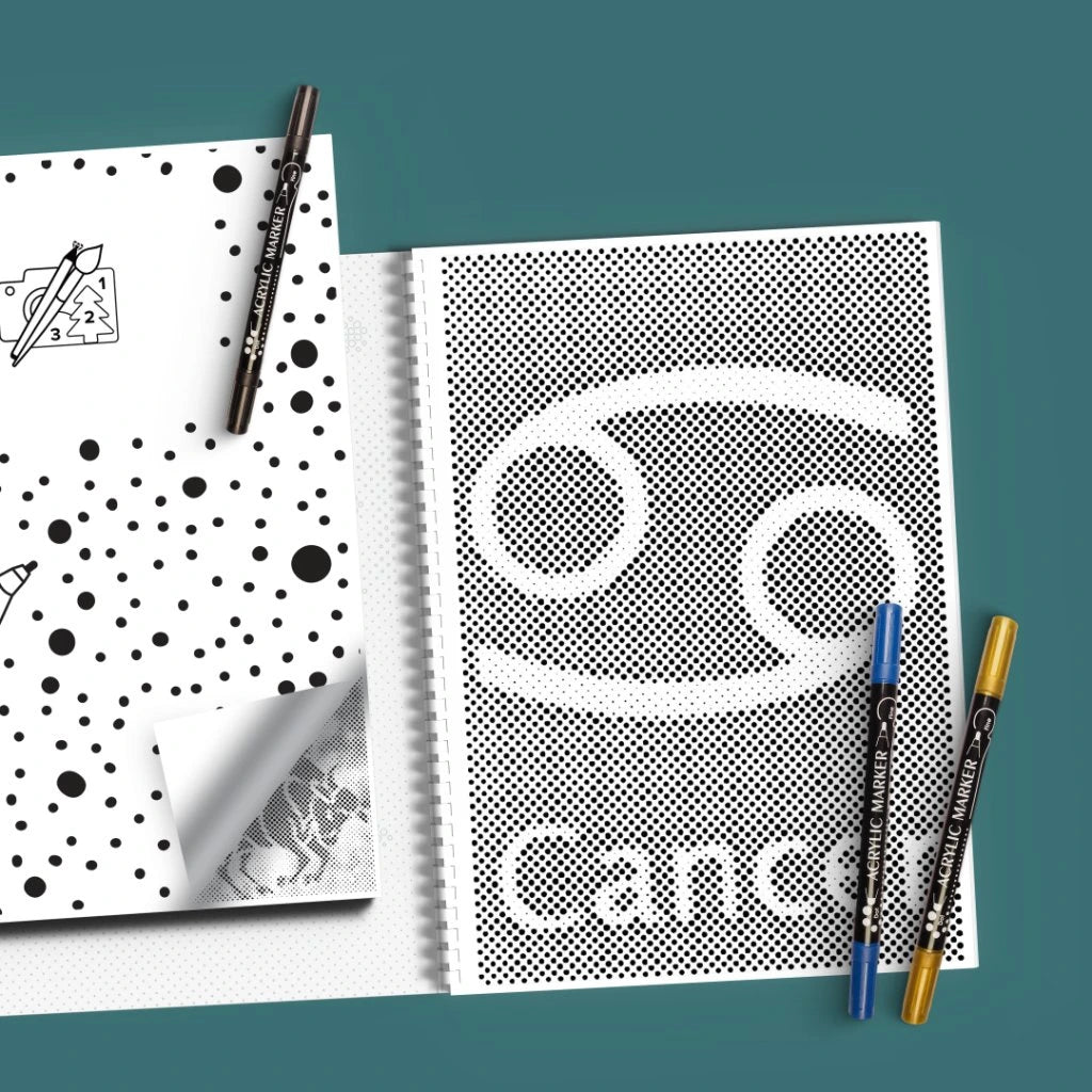 Kreabutik dotting malebog stjernetegn med tuscher