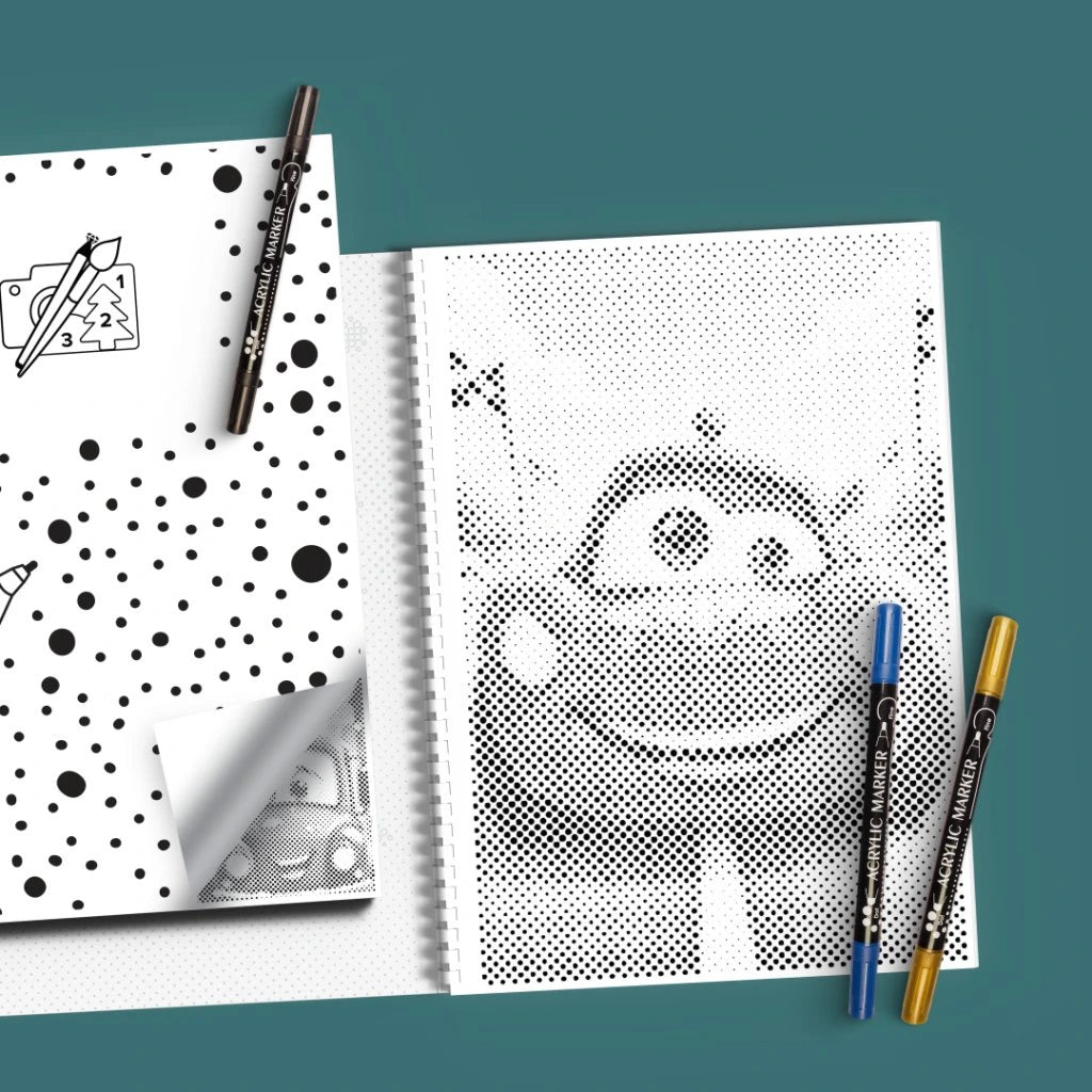 Kreabutik dotting malebog transport med tuscher